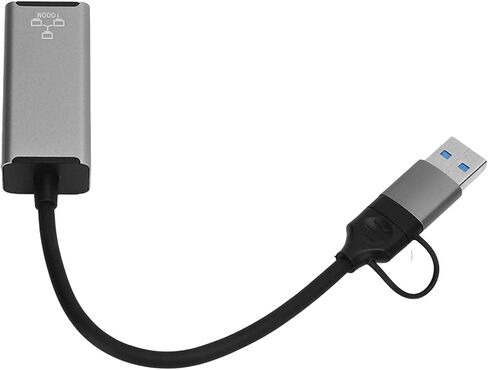 KANASI Gigabit Ethernet Adapter, Aluminum Alloy USB Network Adapter for Stable Internet Connection on laptops and Mobile Devices in Kuwait