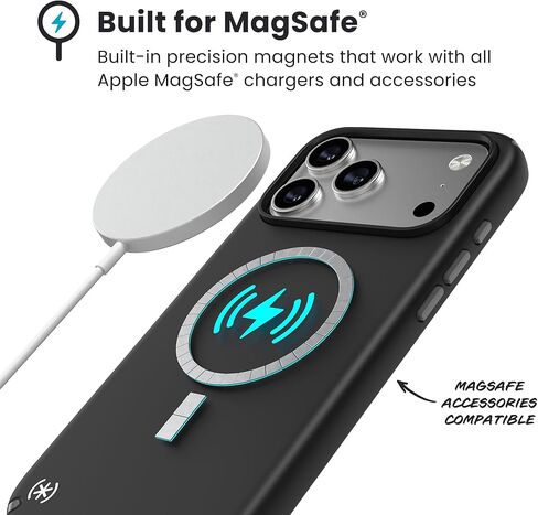 Speck PRESIDIO2 PRO for iPhone 17 Pro Max Case, MagSafe-Compatible, Slim Protective Case, Black/Slate Grey/White in Kuwait