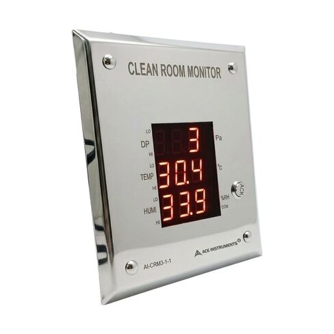 Clean Room Differential Pressure Monitor (Temp, RH, Diff. Pressure) for Pharma Clean Rooms, Hospitals, Model: (AI-CRM3-1-1) RS485 Communication (External Sensor) in Saudi Arabia