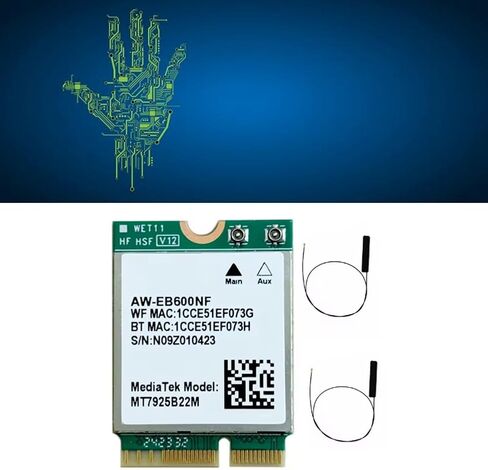 MTK7925 WiFi7 ثلاثي الموجات بطاقة الشبكة اللاسلكية واي فاي بطاقة 2.4G/5G/6Ghz شبكة محول لاسلكي ل Win10/Win11 in Kuwait