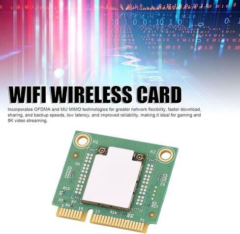 بطاقة Yunseity WiFi 6E MINI PCIE اللاسلكية، نطاق ثلاثي 2.4G 5G 6G 2882Mbps Bluetooth 5.3 WPA3 محول شبكة الكمبيوتر المشفرة، مع هوائيات OFDMA MU MIMO المزدوجة 8dBi، لـ 10 11 in Kuwait