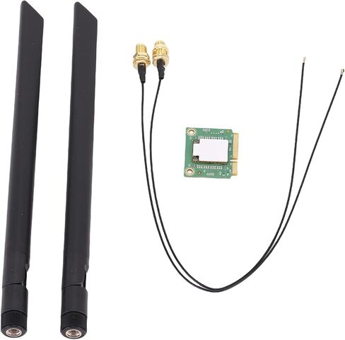 بطاقة Yunseity WiFi 6E MINI PCIE اللاسلكية، نطاق ثلاثي 2.4G 5G 6G 2882Mbps Bluetooth 5.3 WPA3 محول شبكة الكمبيوتر المشفرة، مع هوائيات OFDMA MU MIMO المزدوجة 8dBi، لـ 10 11 in Kuwait