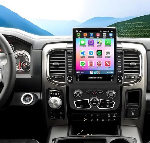 راديو سيارة Android 15 لسيارة Dodge Ram 2013 2014 2015 2016 2017 2018 2019 يدعم Carplay اللاسلكي وAndroid Auto، شاشة لمس IPS 9.7 بوصة، ستيريو Android مع WiFi/GPS/FM/SWC/كاميرا احتياطية -2+64 جيجا in Kuwait