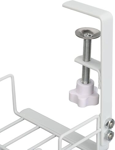 Under Desk Cable Organizer 40.5CM Steel Wire Management Tray Heavy Duty Space Saving with Sturdy Design for Office Home Workstation (White) in Kuwait