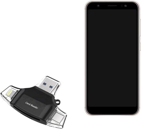 أداة BoxWave الذكية المتوافقة مع ASUS Transformer Pad TF300TG - قارئ بطاقة SD AllReader، قارئ بطاقة microSD SD Compact USB - أسود نفاث in Kuwait