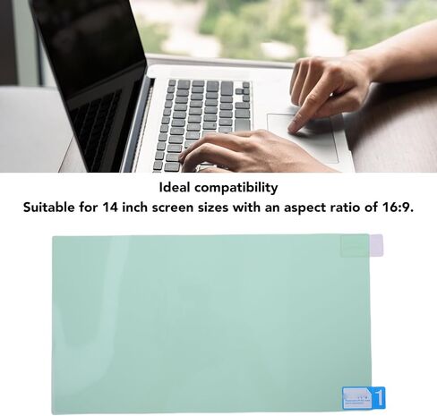 Anti Blue Light Screen Protector, 5 Layer Design Filter 61% Blue Light 99% Sun Anti Reflection with Static Adsorption, for 14 Inch 16:9 Screen Computer Monitor in Kuwait