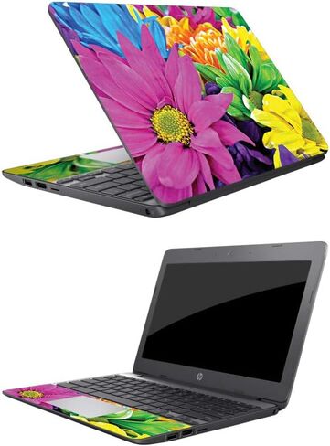 غلاف MightySkins متوافق مع HP Chromebook 11 (2018) مقاس 11.6 بوصة - زهور ملونة | غطاء ملتف من الفينيل واقٍ ومتين وفريد ​​من نوعه | سهل التطبيق والإزالة وتغيير الأنماط | صنع في الولايات المتحدة الأمريكية in Kuwait