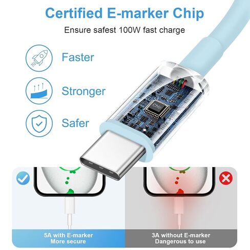 Car Carplay Cable for iPhone 15/16 iPhone 15/16 Pro Max Cable,[Apple MFi Certified] 5.4FT USB C Carplay Cord,iPhone 16 Charger Cord,iPhone 16 Car Charger,iPhone USB C Cable Car Charging Cable（Blue） in Kuwait