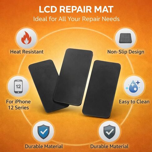 LCD Screen Repair Mat, Rubber Adhesive Removal Pad, 3Pcs for iOS 12 12Pro - Stable and Wear, Flexible Repair Tool for Screen and Motherboard in Kuwait