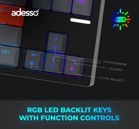 Adesso EasyTouch 1100 Wired/Wireless/Bluetooth Multi-OS Illuminated Mechanical VIA Compact Keyboard with Copilot Ai Hotkey in Kuwait