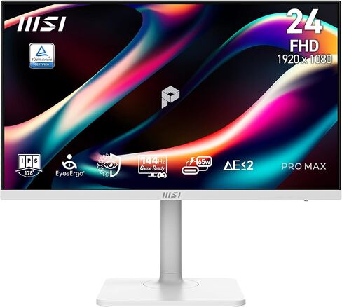 msi PRO MAX 271PHW E14 شاشة كمبيوتر محورية IPS 1920 x1440 (FHD) مقاس 27 بوصة، 144 هرتز، مزامنة تكيفية، HDR جاهزة، HDMI، منفذ DisplayPort، قابل للتركيب على VESA، ارتفاع قابل للتعديل، مكبر صوت، أبيض in Kuwait