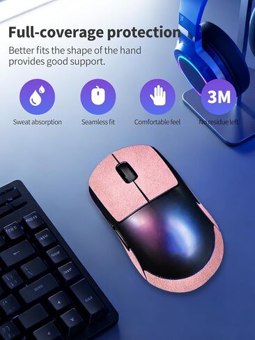Anti-Slip Mouse Grip Tape for Logitech G PRO 2 Lightspeed – ZBAGUG Sweat-Proof Soft-Touch Grip Stickers for Enhanced Control & Comfort, Scratch-Resistant Removable Non-Residue Skin, Pink Suede. in Kuwait