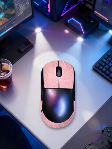Anti-Slip Mouse Grip Tape for Logitech G PRO 2 Lightspeed – ZBAGUG Sweat-Proof Soft-Touch Grip Stickers for Enhanced Control & Comfort, Scratch-Resistant Removable Non-Residue Skin, Pink Suede. in Kuwait