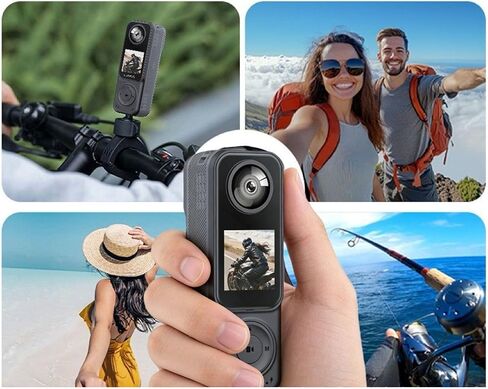 كاميرا Yunseity 4K، عدسة أمامية وخلفية مزدوجة 130 زاوية واسعة ومسجل فيديو رياضي واي فاي مع عدسة عين السمكة APP، لمدونات الفيديو لركوب الدراجات in Kuwait