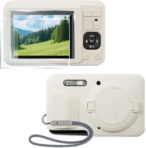 Case for Kodak PIXPRO FZ55,FZ55 Accessories,Removable Petal‑Style Silicone Protective Case, Includes 2 Screen Protectors & 1 Wrist Strap (Fog White) in Kuwait