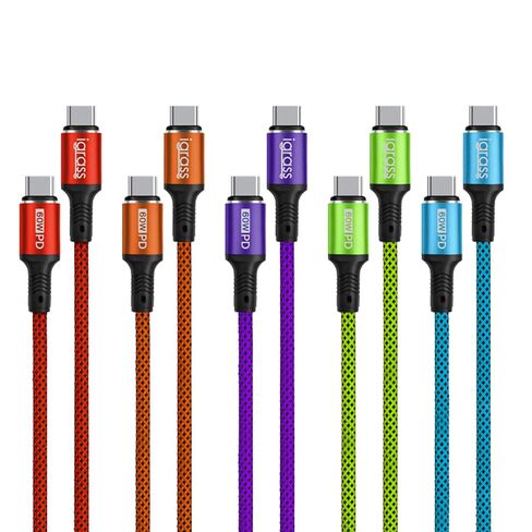 igrass USB-C to USB-C Cable, Type-C 60W Fast Charging Cable (10 FT, 5Pack) for iPhone 17 Series, iPad mini 6 and More in Kuwait