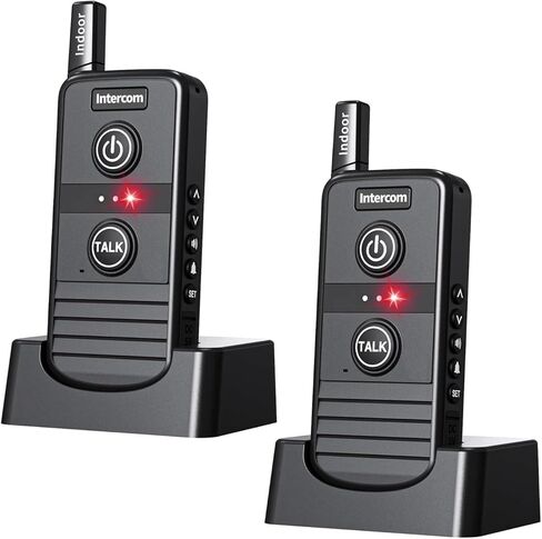 Intercoms for Home ، نظام الاتصال الداخلي اللاسلكي ، نطاق اتصال 4900 قدم IP44 مقاوم للماء 1-16 قناة لمستشفى مكتب مستشفى مكتب الأعمال (حزمة ، أسود) in Kuwait