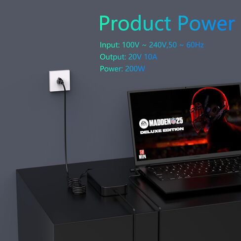 شاحن كمبيوتر محمول ADP-200JB D GERVGHS بقدرة 200 واط متوافق مع Asus TUF Dash F15 TUF Gaming A15 F15 F17 A17 Rog Zephyrus G15 GA503QM GA503QS GA503QR، سلك طاقة للكمبيوتر المحمول Rog-Strix G15 G17 للألعاب in Kuwait