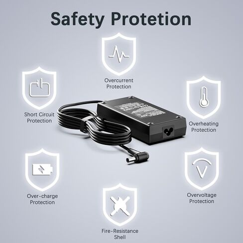 شاحن كمبيوتر محمول بمحول تيار متردد بقوة 180 واط من ROLADA متوافق مع Asus FX505 FX506 FX505D FX505G FX506L، TUF Gaming F15 FX505DD FX505DT FX505DU FX505DY FX505GT FX505GD FX505GE FX506LI سلك إمداد الطاقة in Kuwait