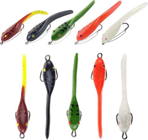 EUPHENG Weedless Pre-Rigged Bass Fishing Lures, 3inch Double Super Sharp Weedless Hooks, Hand-Made Realistic & Durable Soft Plastic Swimbaits for Bass Fishing in Kuwait