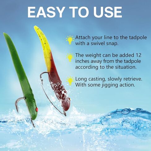 EUPHENG Weedless Pre-Rigged Bass Fishing Lures, 3inch Double Super Sharp Weedless Hooks, Hand-Made Realistic & Durable Soft Plastic Swimbaits for Bass Fishing in Kuwait