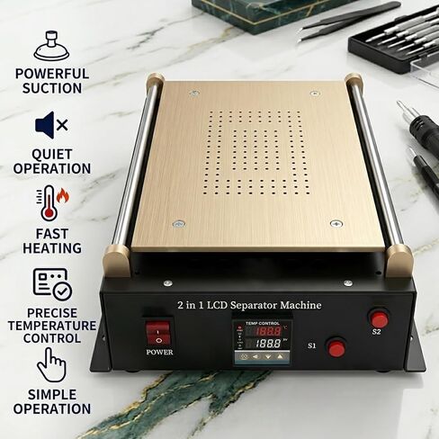 600W Screen Repair Separating Machine Touch Screen, 19 * 29cm Digital Display Repair Machine with Heat Plate Temperature Range 50-180℃, Separation Tools, for Smart Device Repair in Kuwait