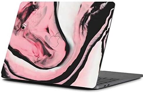ملصق Skinit للكمبيوتر المحمول متوافق مع جهاز MacBook Pro 13 بوصة (2016-17) - تصميم حبر رخامي وردي مرخص رسميًا ومصمم في الأصل in Kuwait