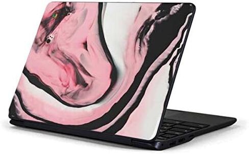 ملصق Skinit للكمبيوتر المحمول متوافق مع Samsung Chromebook 3 11.6in 500c13-k01 - سكينيت مرخص رسميًا ومصمم في الأصل بتصميم حبر رخامي وردي in Kuwait
