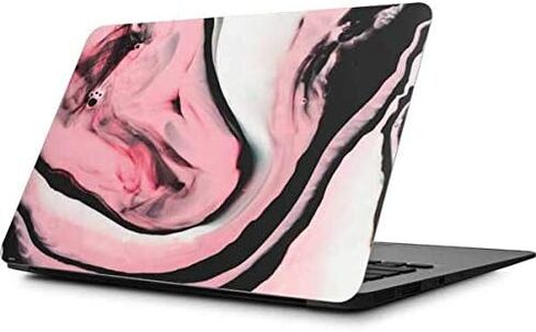 ملصق Skinit للكمبيوتر المحمول متوافق مع جهاز MacBook Air 11.6 (2010-2017) - تصميم حبر رخامي وردي مرخص رسميًا ومصمم في الأصل in Kuwait
