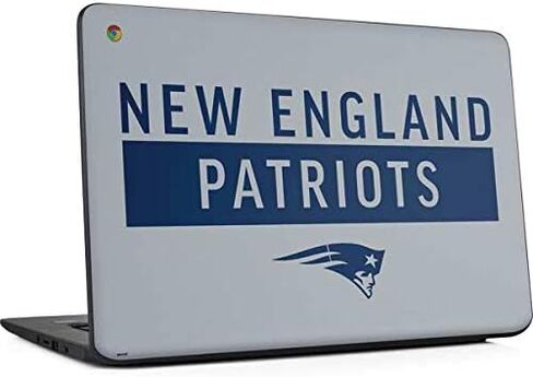 Skinit Decal Laptop Skin Compatible with Chromebook 14 G5 - Officially Licensed NFL New England Patriots Grey Performance Series Design in Kuwait
