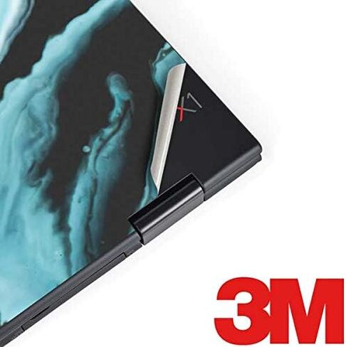 ملصق Skinit للكمبيوتر المحمول متوافق مع Thinkpad X1 Yoga (الجيل الثالث 2018) - تصميم حبر رخام أزرق مائي مرخص رسميًا ومصمم في الأصل in Kuwait