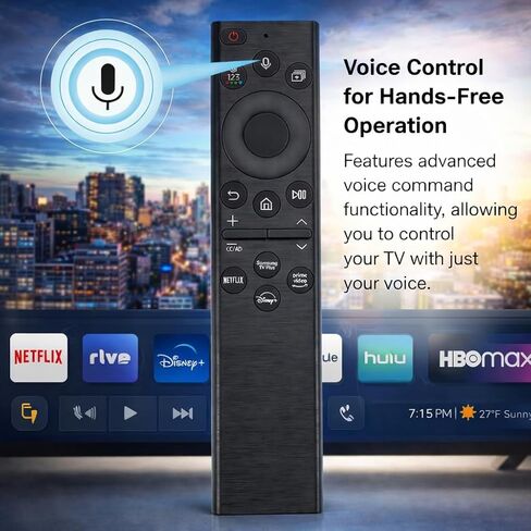 Universal Replacement Remote for Samsung TV, Voice Control, Compatible with 2019-2025 Models, No Solarcell, Easy Setup, High-Performance Remote for TV with Voice Command in Kuwait