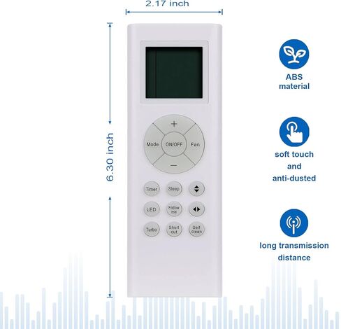 RG66A1/BGEF استبدال جهاز التحكم عن بعد AC مناسب لمضخة حرارة مكيف هواء سبليت صغير Midea Pioneer Senville Kaden RG66A2/BGEFU1 RG66B3/BGEF SENA-36MO-218 SENA36/MO9999 SENA/48HF/D SENA-09HF/ID in Kuwait
