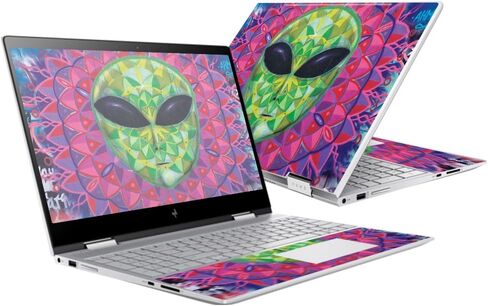 MightySkins Skin Compatible with HP Envy x360 15" (2017) - Geometric Alien | Protective, Durable, and Unique Vinyl Decal wrap Cover | Easy to Apply, Remove, and Change Styles | Made in The USA in Kuwait