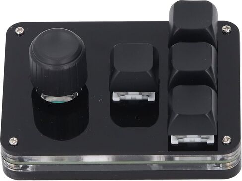لوحة مفاتيح ميكانيكية صغيرة، 4 مفاتيح 1 مقبض لوحة مفاتيح ماكرو قابلة للبرمجة مع RGB LED ومفتاح أزرق، لوسائط مكتب الألعاب in Kuwait