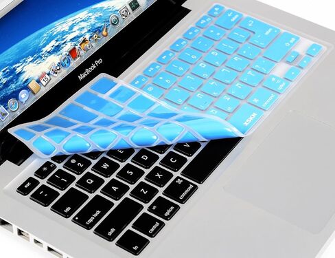 XSKN Hebrew Language Blue Silicone Keyboard Skin Cover for 2015 and Earlier Released MacBook Air 13 MacBook Pro 13 15 17 Inch - US EU Common Version in Kuwait