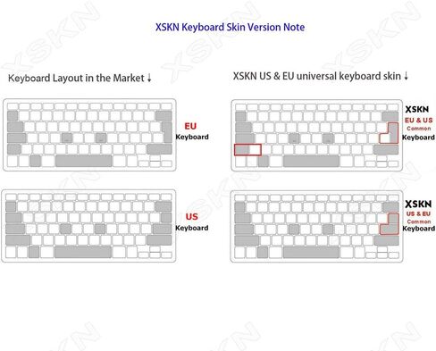 XSKN Hebrew Language Blue Silicone Keyboard Skin Cover for 2015 and Earlier Released MacBook Air 13 MacBook Pro 13 15 17 Inch - US EU Common Version in Kuwait