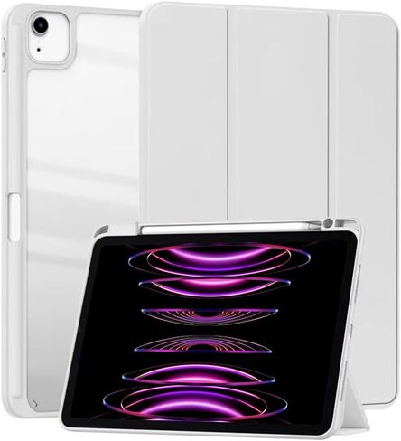 Smart Case for iPad Pro 13 Inch (M5) 2025 / (M4) 2024 with Pencil Holder, Clear Transparent Back Shell Slim Stand Shockproof Tablet Cover, Auto Wake/Sleep (Grey) in Saudi Arabia