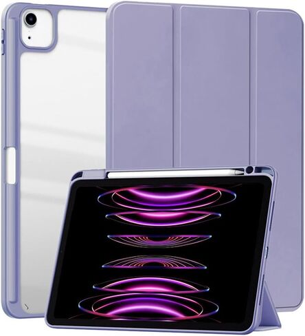 Smart Case for iPad Pro 13 Inch (M5) 2025 / (M4) 2024 with Pencil Holder, Clear Transparent Back Shell Slim Stand Shockproof Tablet Cover, Auto Wake/Sleep (Grey) in Saudi Arabia