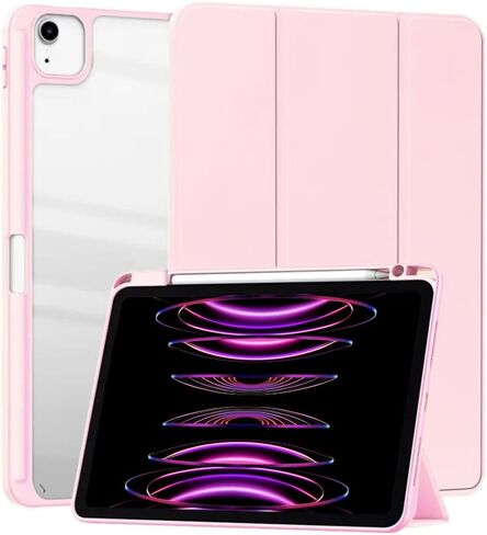 Smart Case for iPad Pro 13 Inch (M5) 2025 / (M4) 2024 with Pencil Holder, Clear Transparent Back Shell Slim Stand Shockproof Tablet Cover, Auto Wake/Sleep (Grey) in Saudi Arabia