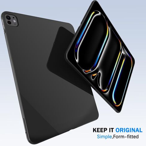 حافظة لجهاز iPad Pro 13 بوصة M4 (موديل 2024، الجيل السابع)، [خفيفة الوزن + واقية] غطاء ناعم للغاية مقاوم للصدمات، أسود in Kuwait