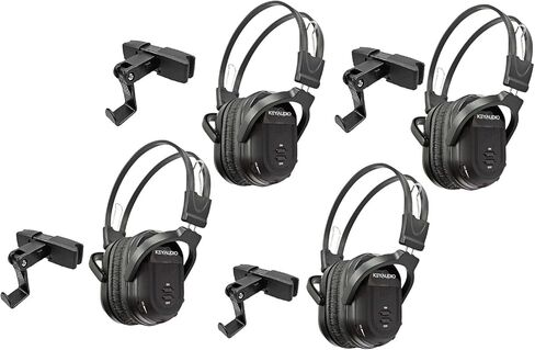 RP Accessories IR-601B Infrared Wireless Headphones and Mounts, 2-Channel Folding Universal Rear Entertainment System IR Headphone for Car TV and DVD Player Audio, Set of 4 in Kuwait