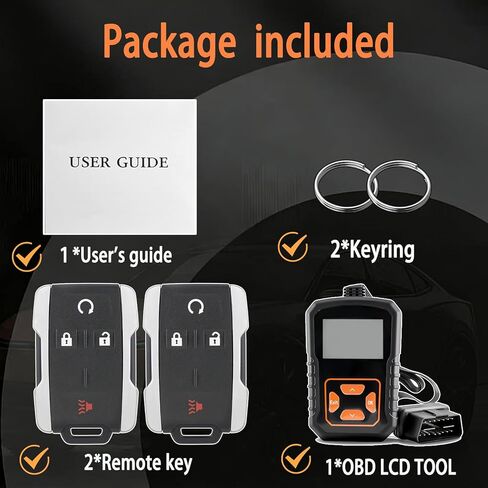DIY Key Fob Kit Replacement for 2014 2015 2016 2017 2018 Chevy Silverado 1500 2500 3500 HD GMC Sierra 2015-2020 GMC Canyon Chevy Colorado Keyless Entry M3N-32337100 with Easy OBD Tool At Home in Kuwait