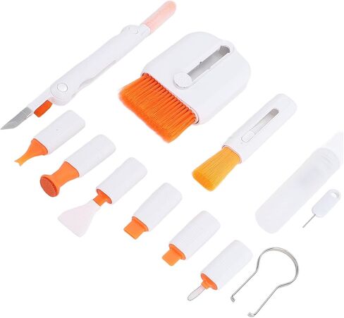 WALFRONT Keyboard Kit, Portable Tool with Ultra Fine Fiber Cloth and Steel Brush for Laptop Tablet and Headphones in Kuwait