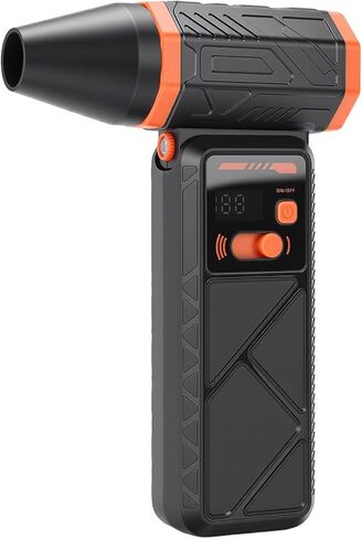 130000RPM Electric Air Duster, Cordless Handheld Air Blower, LED Light Blower with Type C Charging, Ideal for Computer Keyboard Home Car Cleaning (Orange) in Saudi Arabia