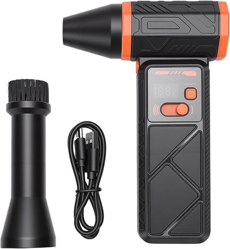 130000RPM Electric Air Duster, Cordless Handheld Air Blower, LED Light Blower with Type C Charging, Ideal for Computer Keyboard Home Car Cleaning (Orange) in Saudi Arabia
