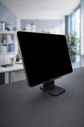 Minimalist Tablet Stand for Desk, 3D Printed Holder for Tablets up to 10 Inches, Compact Portable Desktop Stand, Black in Kuwait