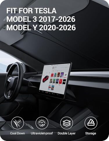 حامل الكمبيوتر اللوحي BASENOR Tesla ومظلة الزجاج الأمامي Tesla Model Y Model 3 in Kuwait