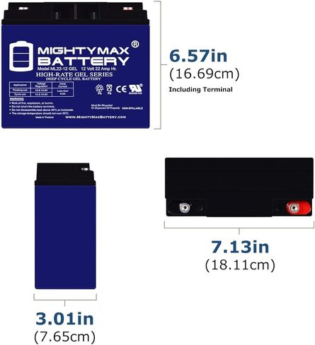 Mighty Max Battery 12V 22AH GEL Battery Replaces Schumacher DSR 5799000010 JumpStarter in Kuwait