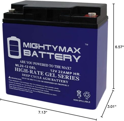 Mighty Max Battery 12V 22AH GEL Battery Replaces Schumacher DSR 5799000010 JumpStarter in Kuwait